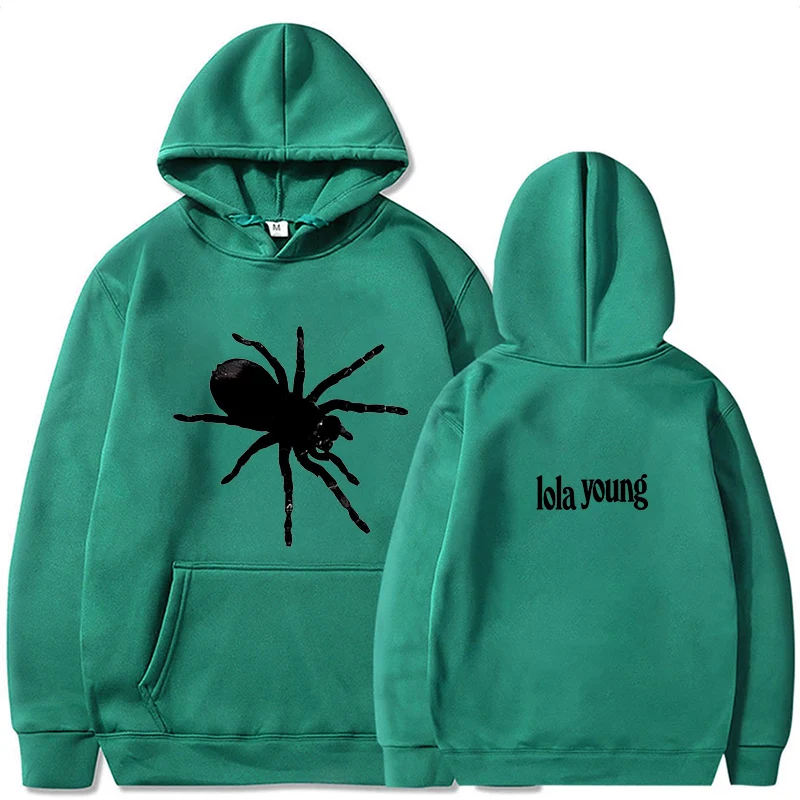 جديد Lola Young Spiders هوديس للجنسين أزياء غير رسمية Harajuku جرافيك بلوزات طويلة الأكمام البلوفرات الجمالية جرافيك الشارع