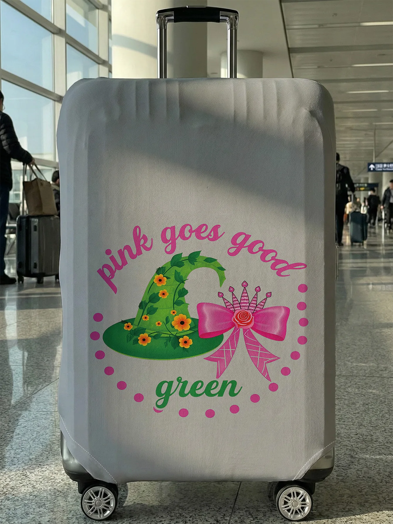 

Чехол для багажа в стиле Волшебника страны Оз с белым фоном и надписью, подходит для чемоданов 18-32 дюймов, чехол-накладка на ручку чемодана, дорожные аксессуары