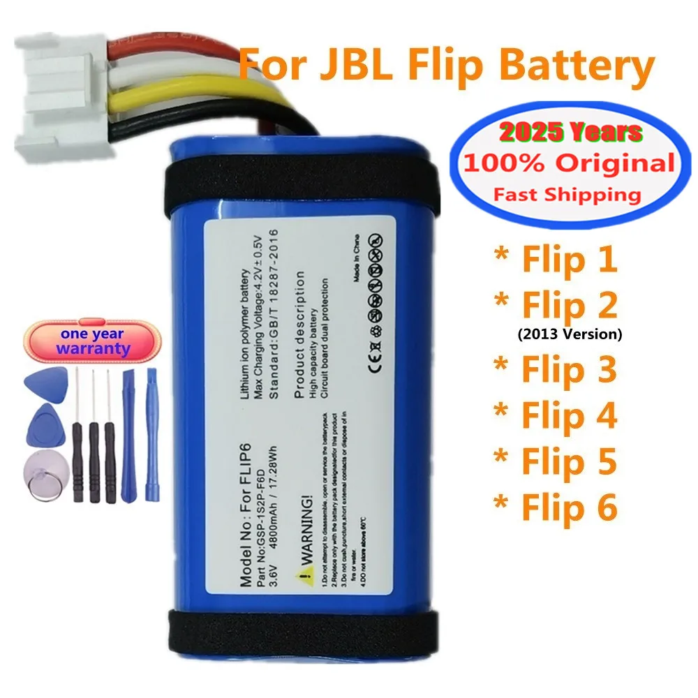 2025 Years Original Speaker Battery For JBL Flip 5 6 4 3 2 1 Flip4 Flip5 Flip6 Flip1 Flip2 Flip3 Battery Bateria Fast Shipping