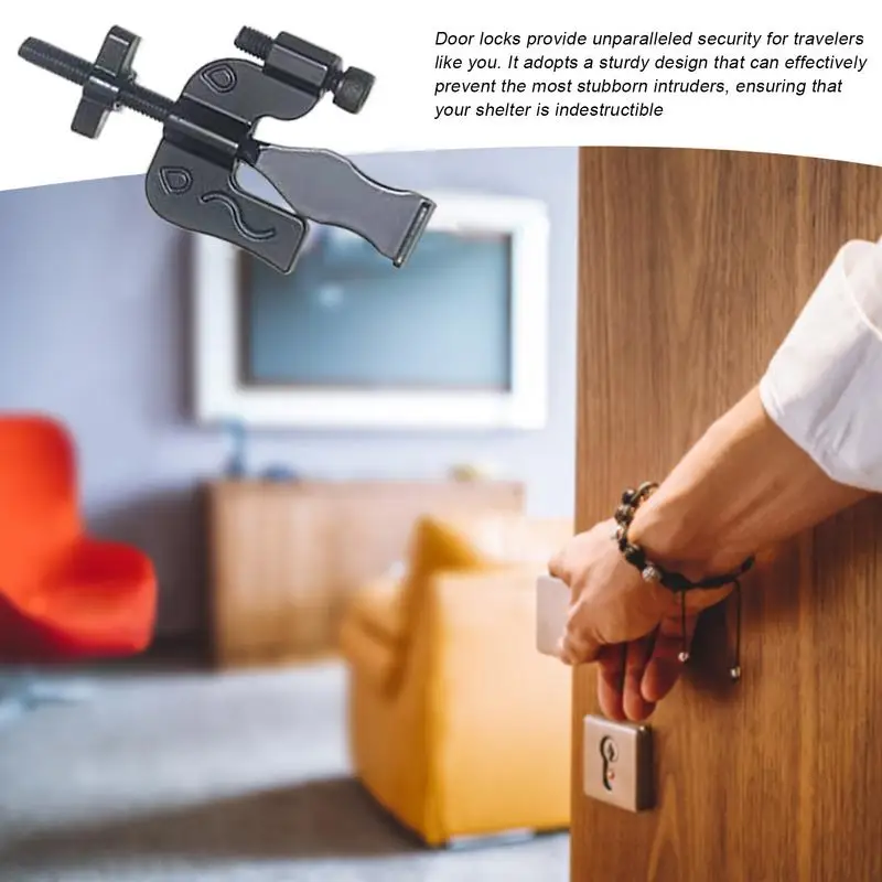 Door Lock For Travel Portable Room Safety Device Adjustable Heavy-Duty Latch No Drilling Required For Travel Home Hotels