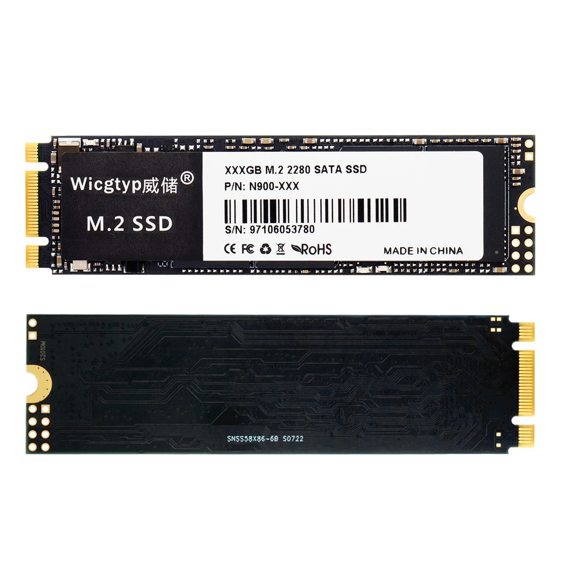 Wicgtyp M.2 SSD NGFF 128GB 256GB 512gb 1TB 2TB M2 SATA SSD 2280 SATA3 6Gb Disco rigido interno a stato solido per laptop