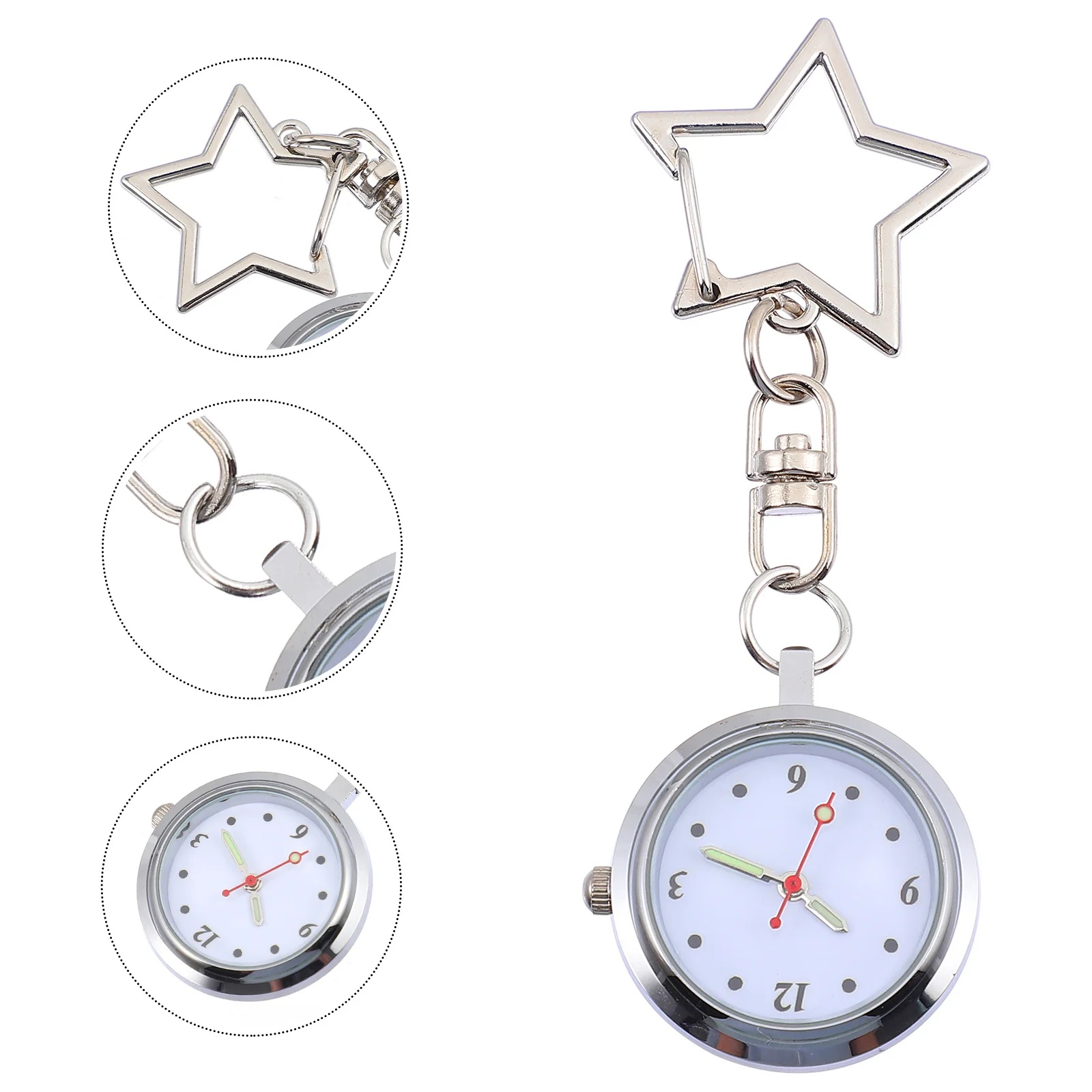 ممرضة ساعة الجيب نجمة معلقة مشبك التصميم الإبداعي العملي مستقرة الرعاية الصحية ساعة الصدر للممرضات النساء طاقم التمريض #3