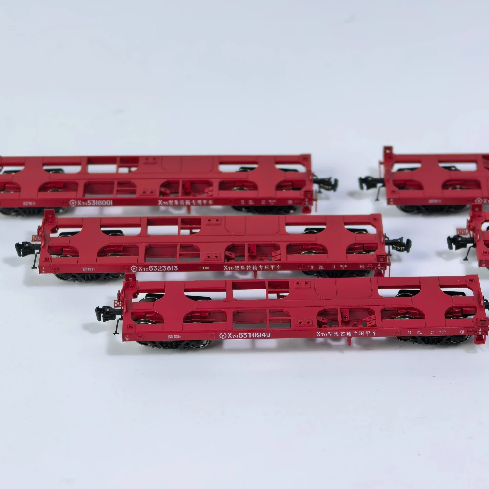 N 1/160 Model Freight Truck X70 Container Flatbed Truck M Series Metal 6 Car Trainset Railway Model Sand Table Decoration Scene