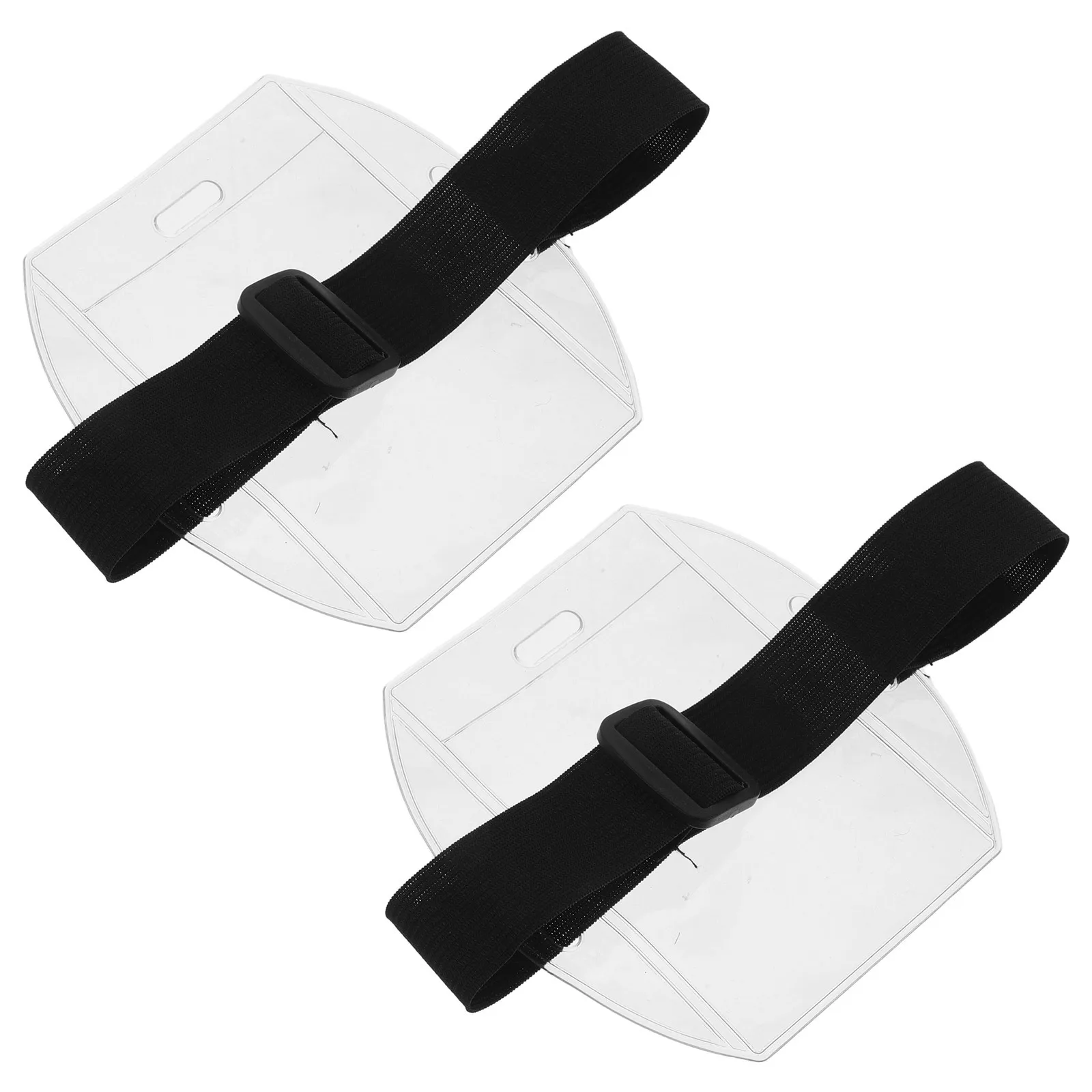 

1 Pair Adjustable Pvc Armband Holder For Id Card Phone Keys Soft Sports Wristband Running Fitness Outdoor Name Tag Badge