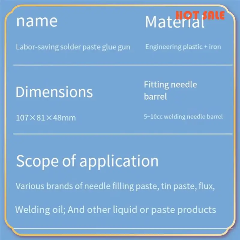 

ABFA Solder Paste Glue Extruder And Welding Oil Propulsion Tool With 1-Piece Molding Welding Parts