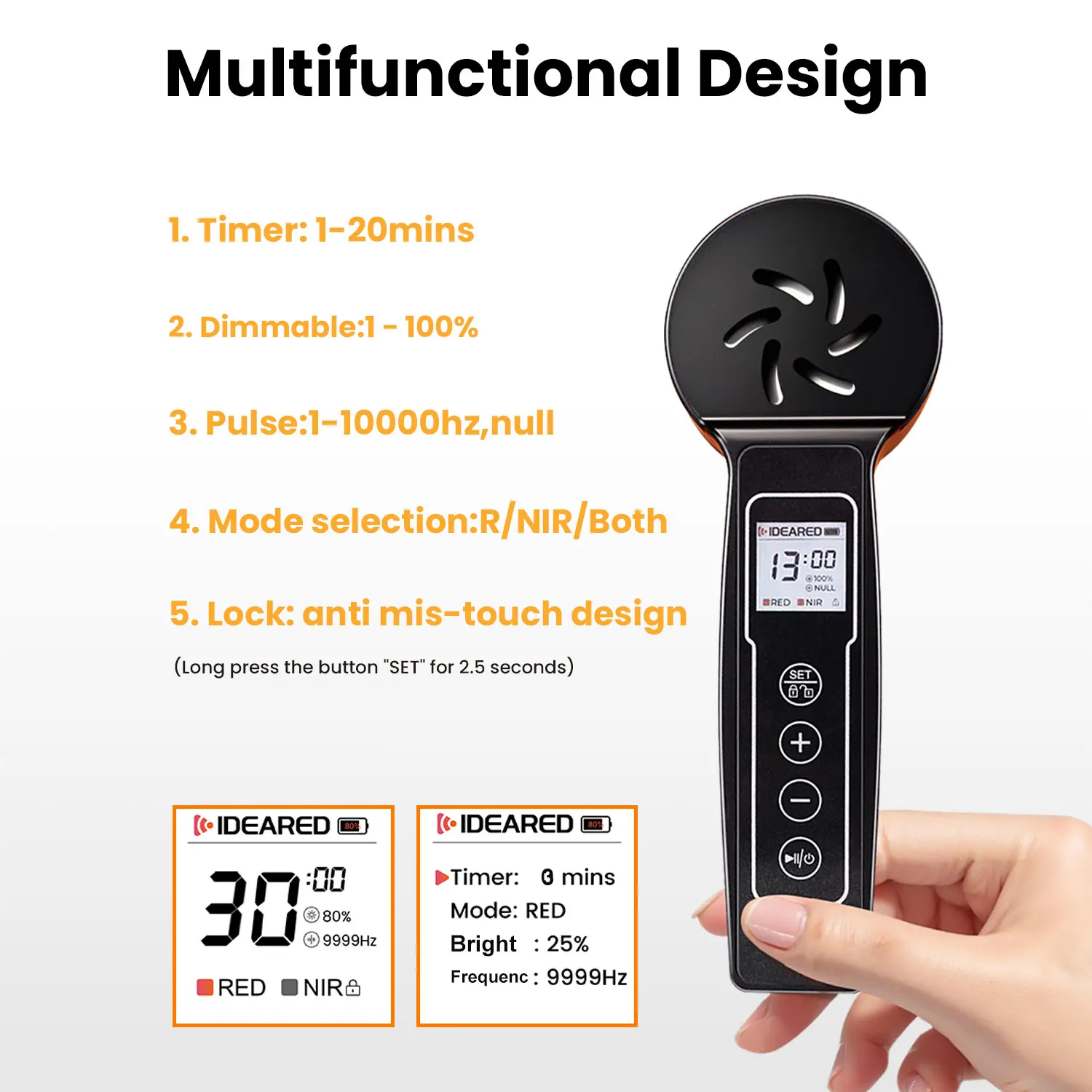 مصباح الضوء الأحمر للوجه المحمول بالساونا بالقرب من جهاز العلاج بالضوء LED بالأشعة تحت الحمراء عصا العلاج بالضوء الأحمر للجمال
