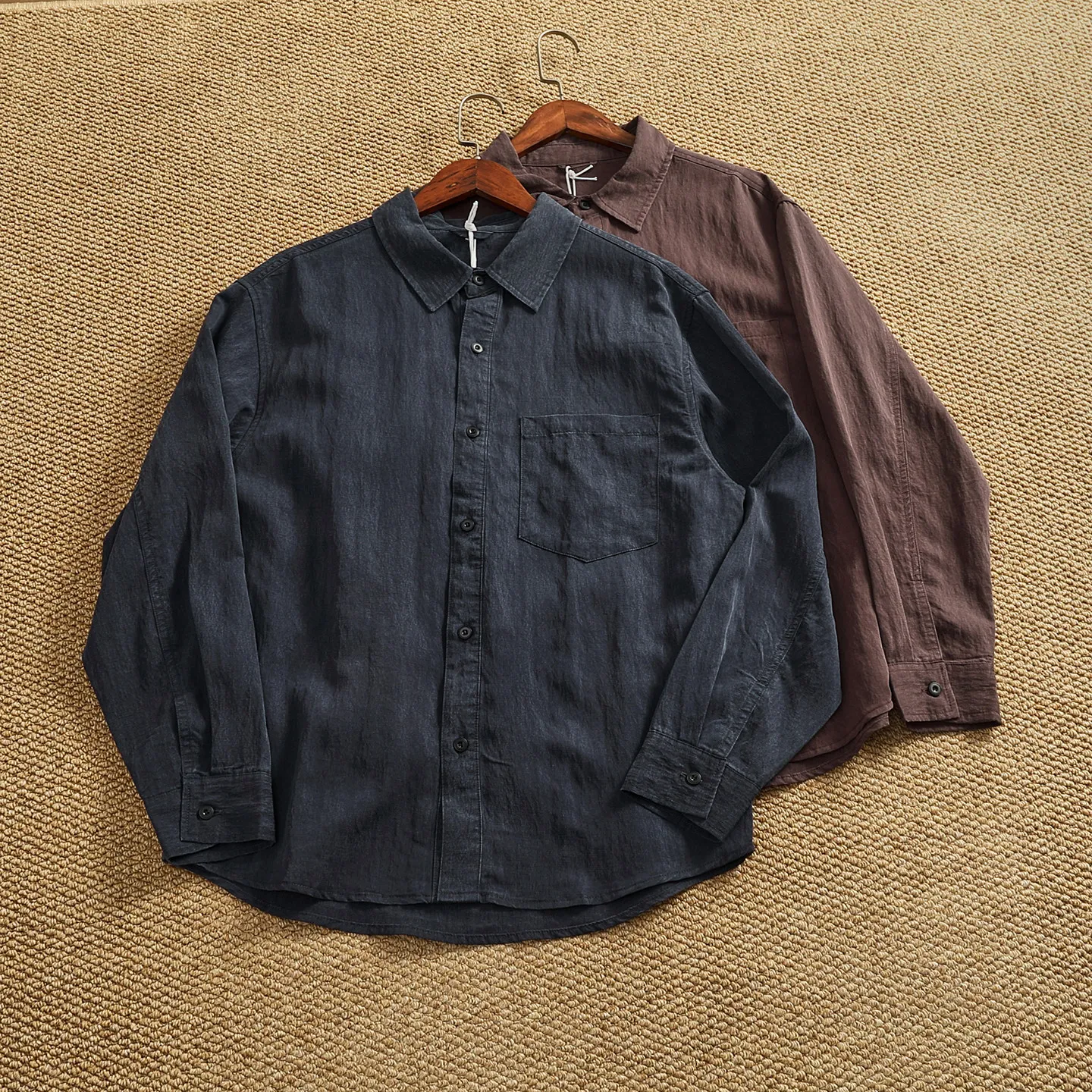 

Spring and summer men's new loose retro casual breathable sun protection shirt thin jacket