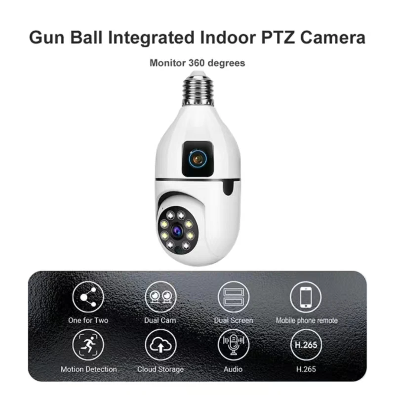 Neue e27 1080p wifi Dual Lens Glühbirne Kamera IP Farbe Nachtsicht Zwei-Wege-Audio Indoor-Netzwerk Video überwachung Smart Home