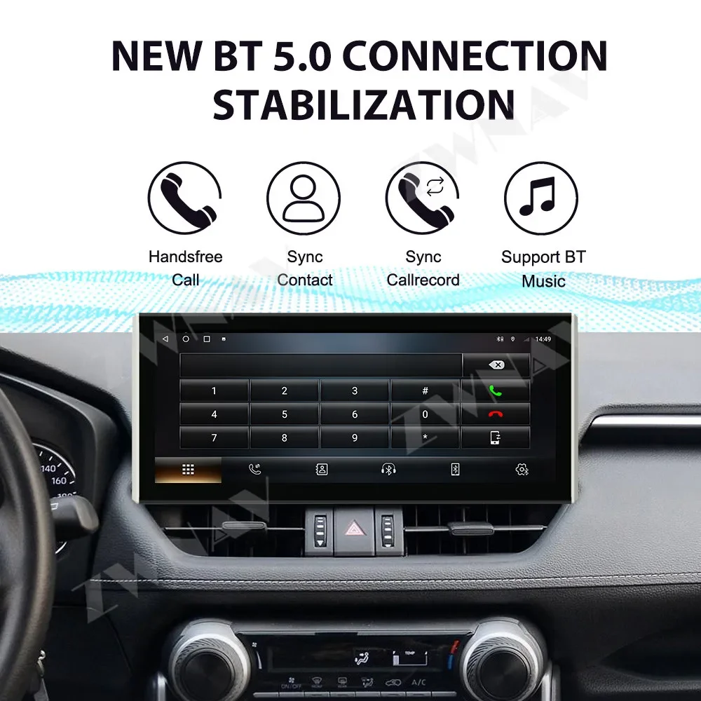 Android 13 Car Radio 12.3 Inch Screen for Toyota RAV4 Wildlander 2020-2024 Wireless GPS Navigation Stereo Multimedia Player