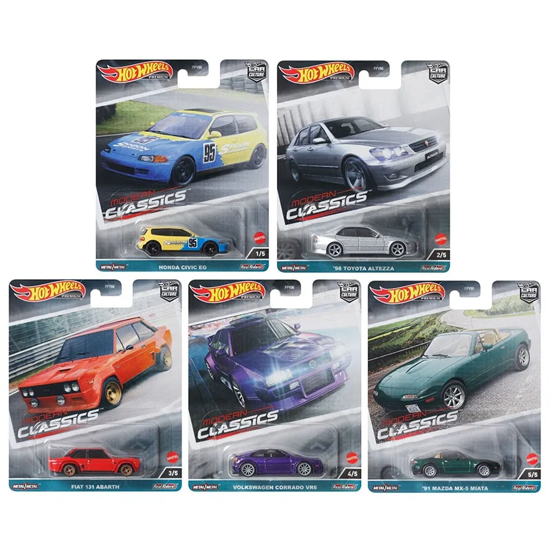 Hot Wheels Premium Car Culture 2023 Modern Classics Honda Civic EG Toyota Altezza Mazda MX-5 1/64 Diecast Car Toy Boy Gift FPY86