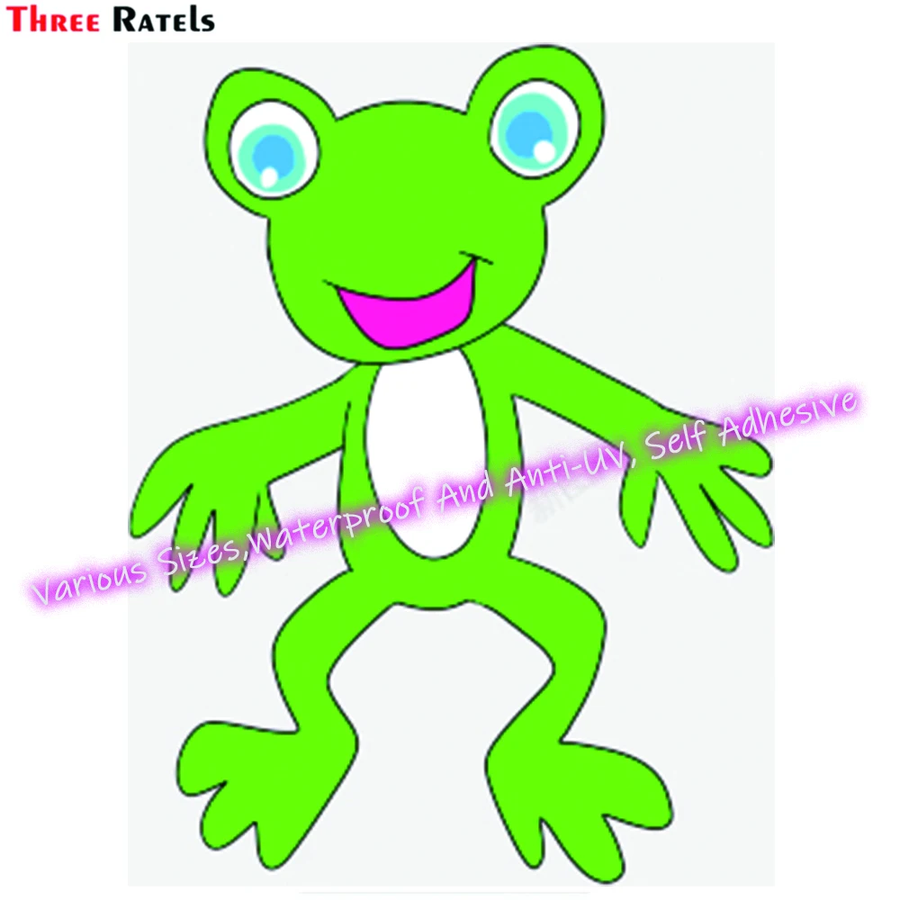 Three Ratels WF364 Green Cartoon Frog And Turtle For Laptop Motorcycle Skateboard Luggage Guitar Waterproof Decals
