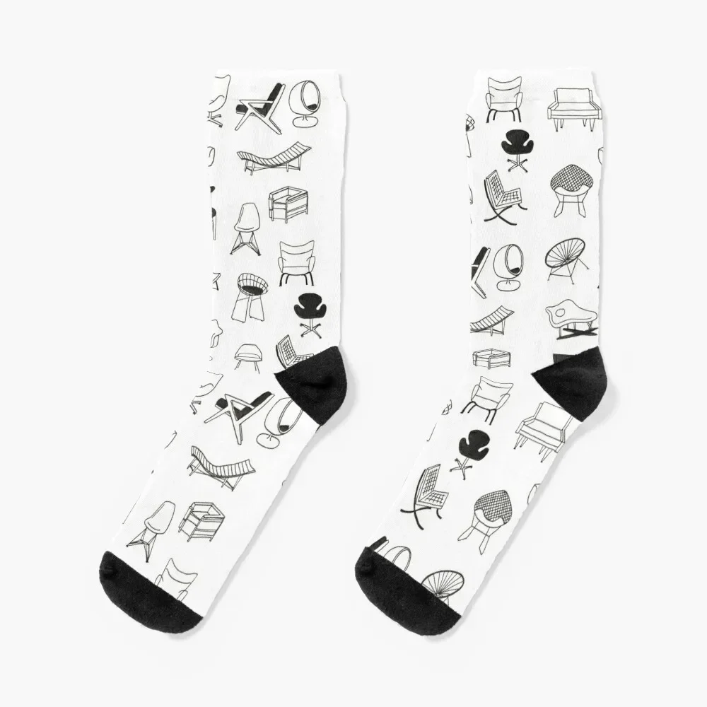 Mid Century Modern Chair Collection Socks Children's Stockings compression Rugby man Socks Girl Men's