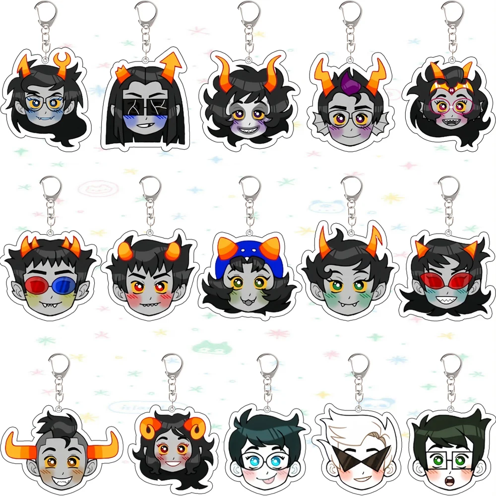 

For Homestuck Vriska Serket Gamzee Makara Kanaya Maryam Terezi Pyropet Nepeta Leijon Acrylic Keychain Cartoon Backpack Pendant