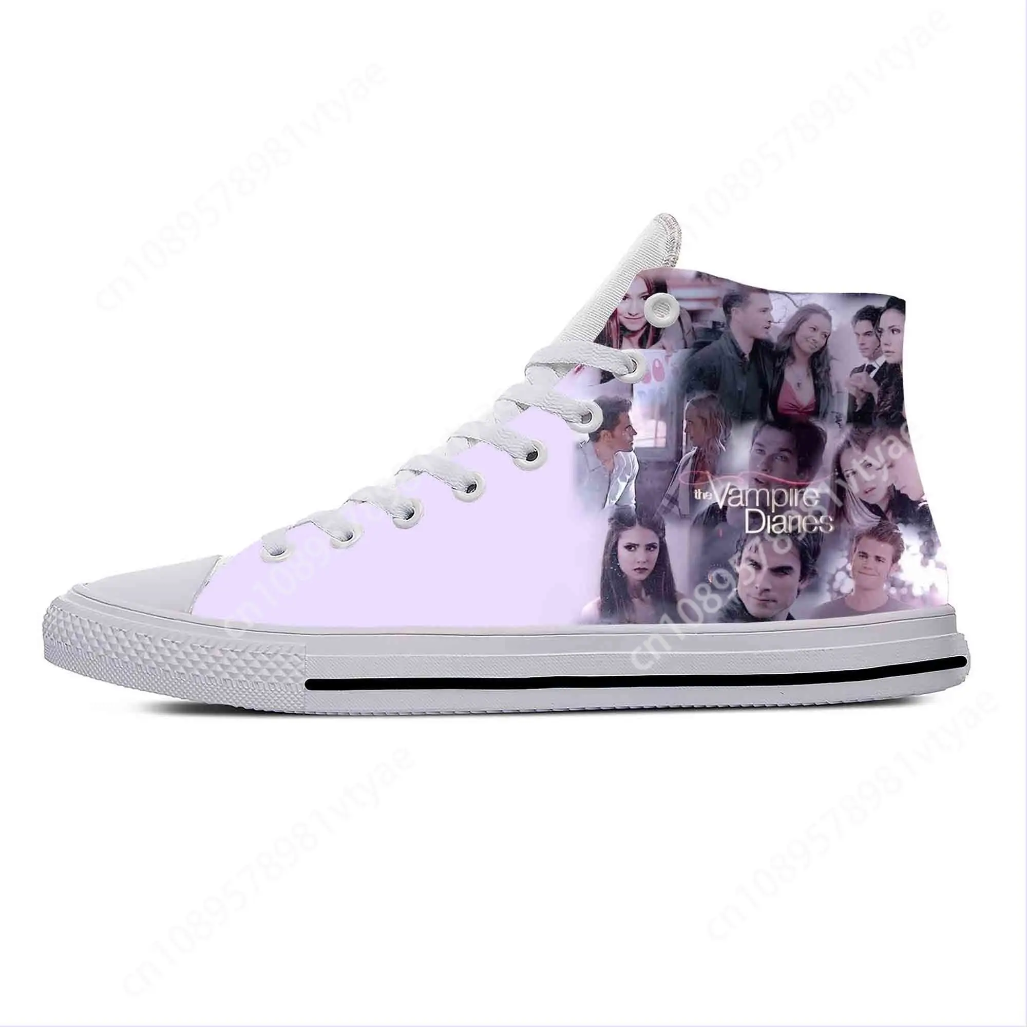 

Anime Cartoon The Vampire Diaries Damon Salvatore Casual Cloth Shoes High Top Lightweight Breathable 3D Print Men Women Sneakers