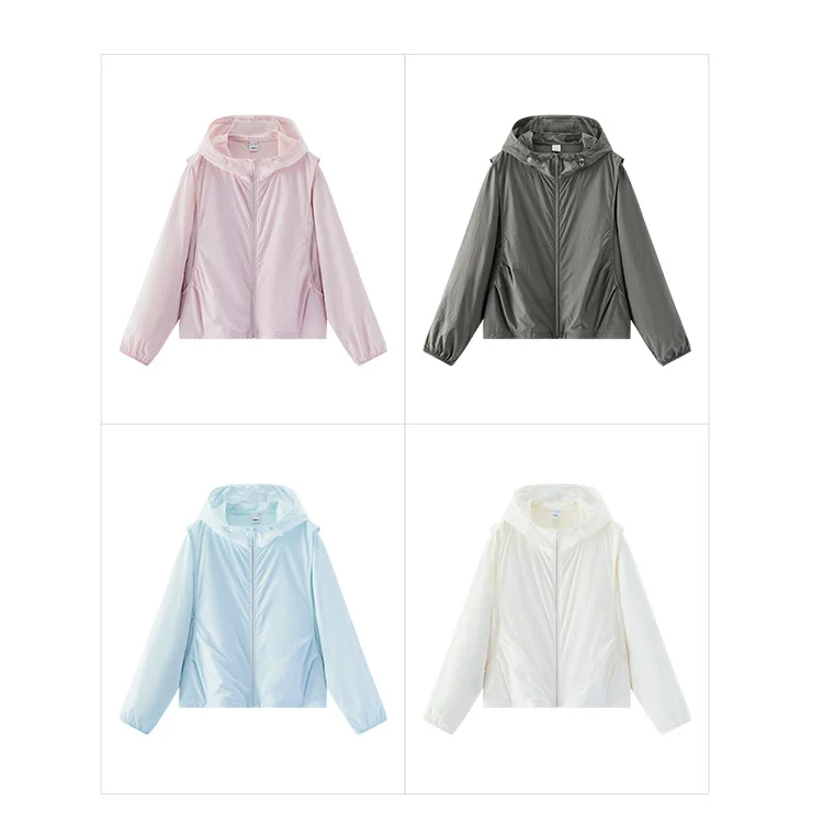 Semir Womens UV Jacket 2026 Cool Feeling Mesh Spliced Loose Hooded Drawstring Casual Outdoor Soft Comfortable