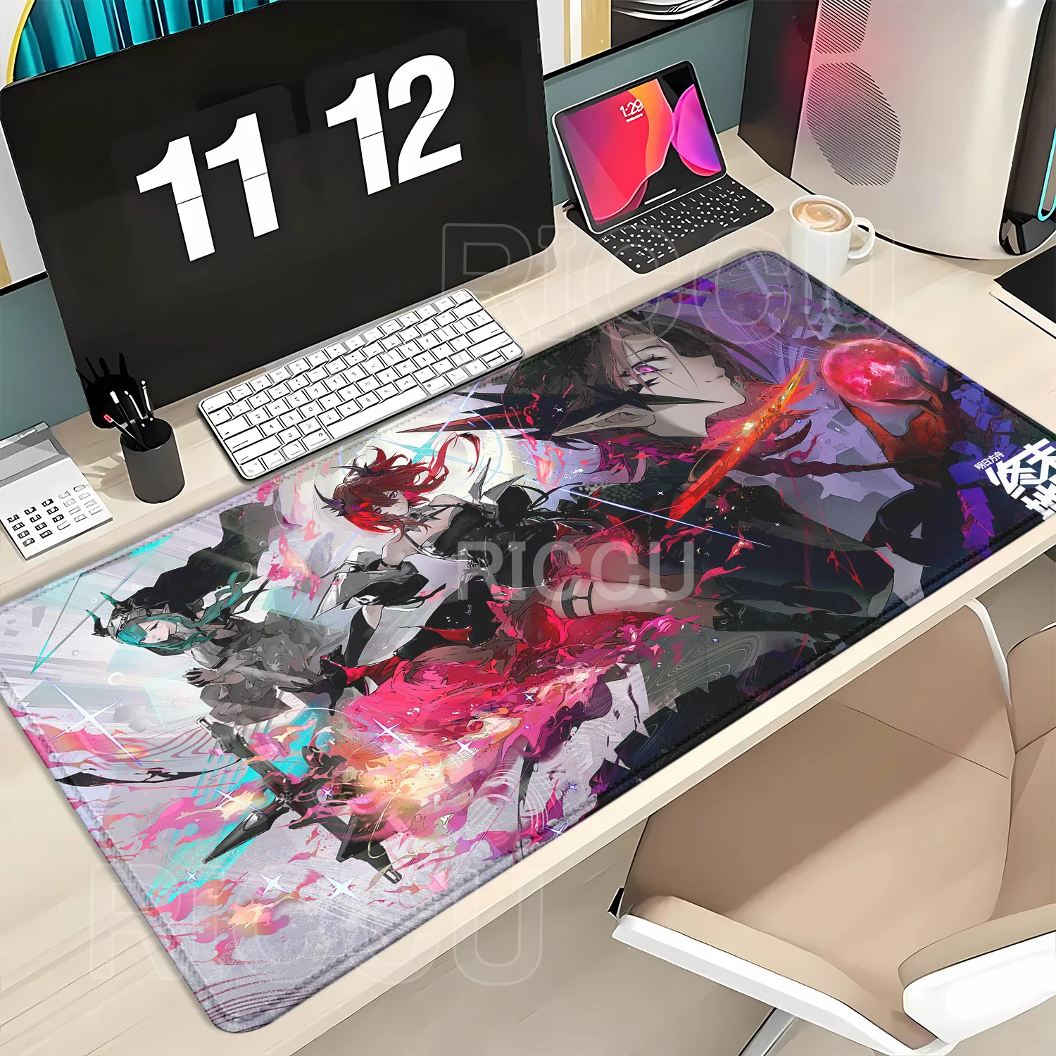 Gaming Arknights Endfield Laevatain Mouse Pad Anime Girl Mousepad Large Pretty Game XXL 900x400mm HD Printing overlock Desk Mat