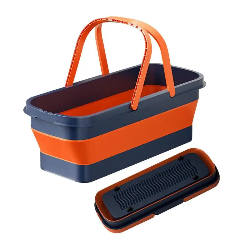 Collapsible Tub Foldable Pop Up Storage Container/Organizer With Wheel Multiuse Foldable Water Pail For Hiking Gardening Fishing