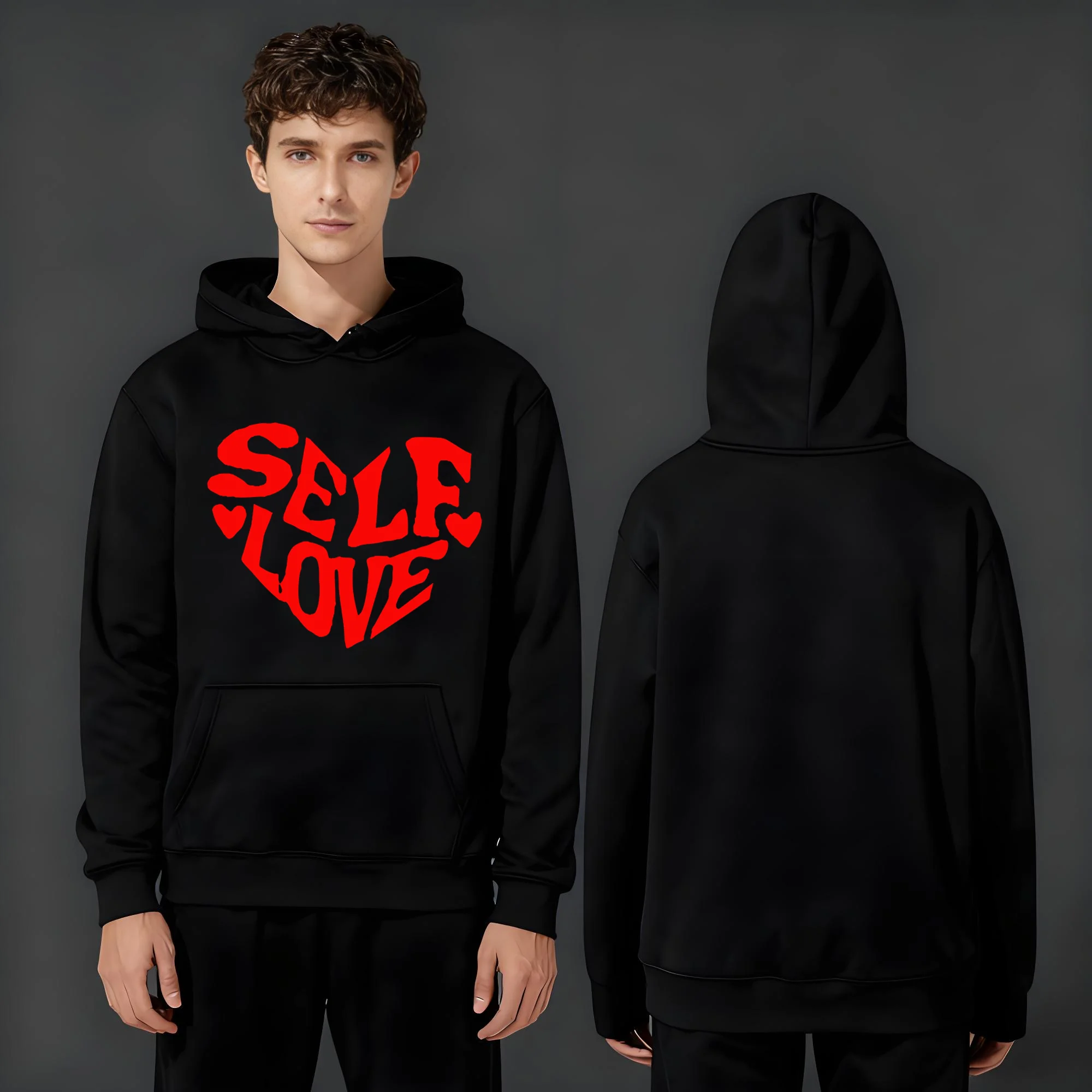 

Новейшая модная и повседневная мужская и женская толстовка с капюшоном весом 330 грамм из 2025 года с модными буквенными принтами в форме сердца.