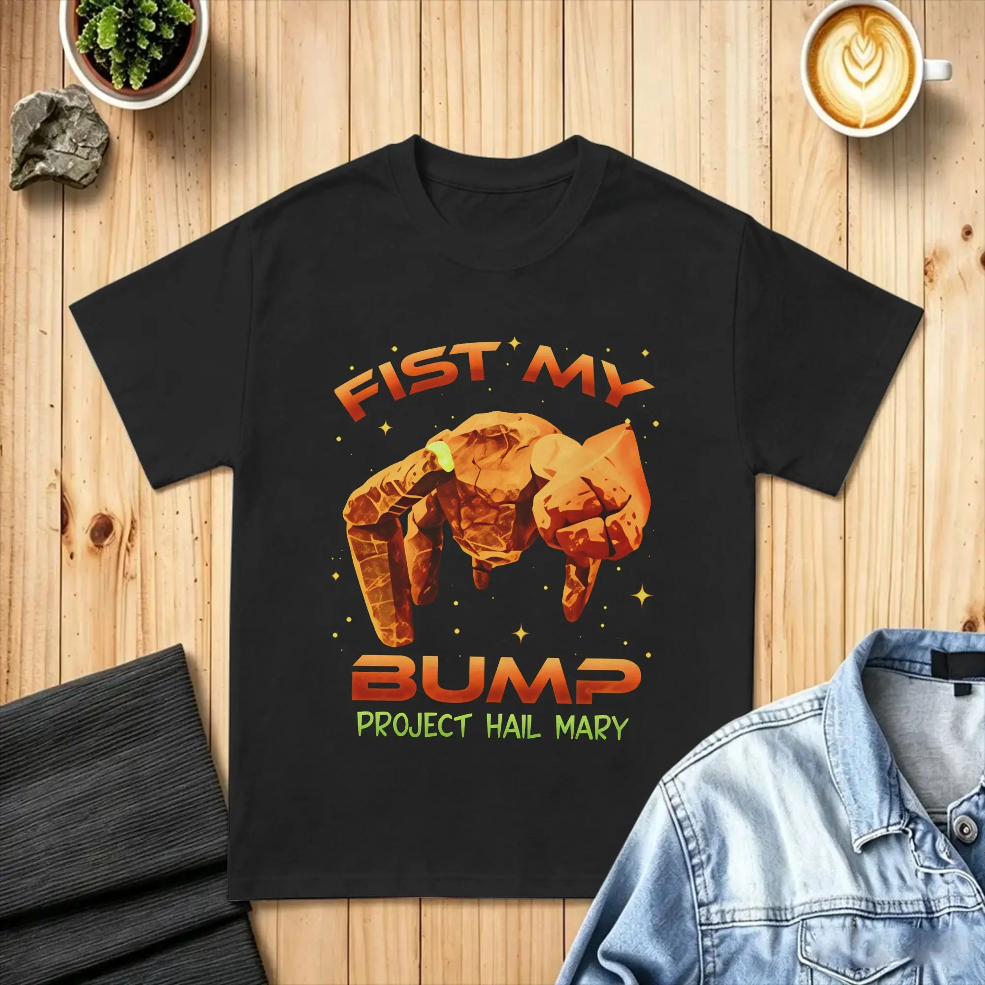Novelty Project Hail Mary Fist My Bump T-Shirt Men Crew Neck Pure Cotton T Shirt  Short Sleeve Tees Plus Size Clothing