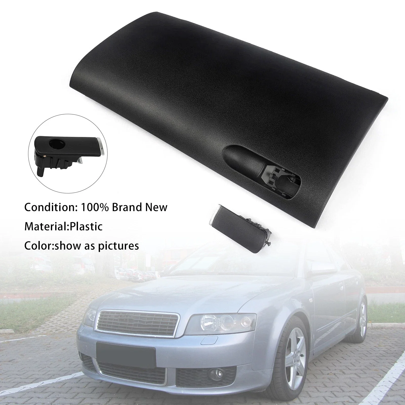 

Black Car Door Lid Auto Console Glove Garbage Boxs Cover For Audi A4 B6 B7 2001-2008 Car Accessories Replacement 8E1857124A