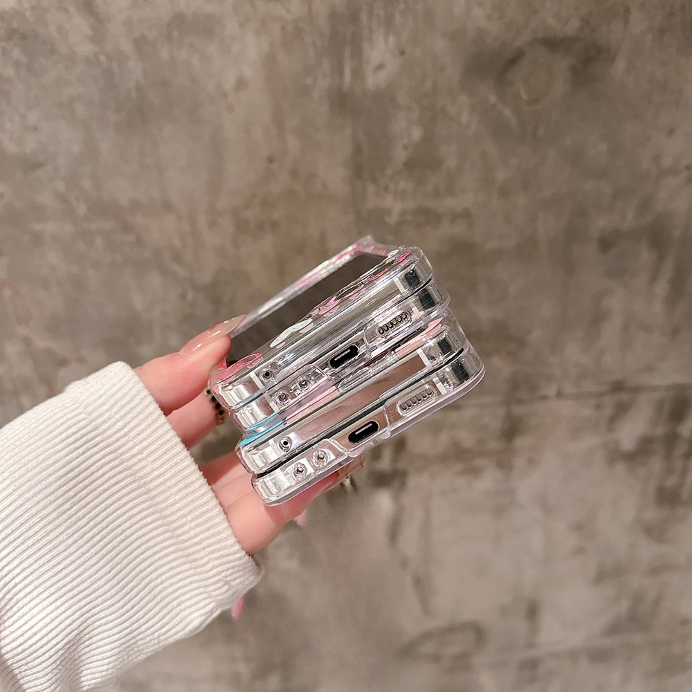 Милые разноцветные чехлы для телефонов с героями мультфильмов для Samsung Galaxy Z Flip 4 ZFlip 5 5G, мягкий прозрачный складной экран, чехол с подставкой