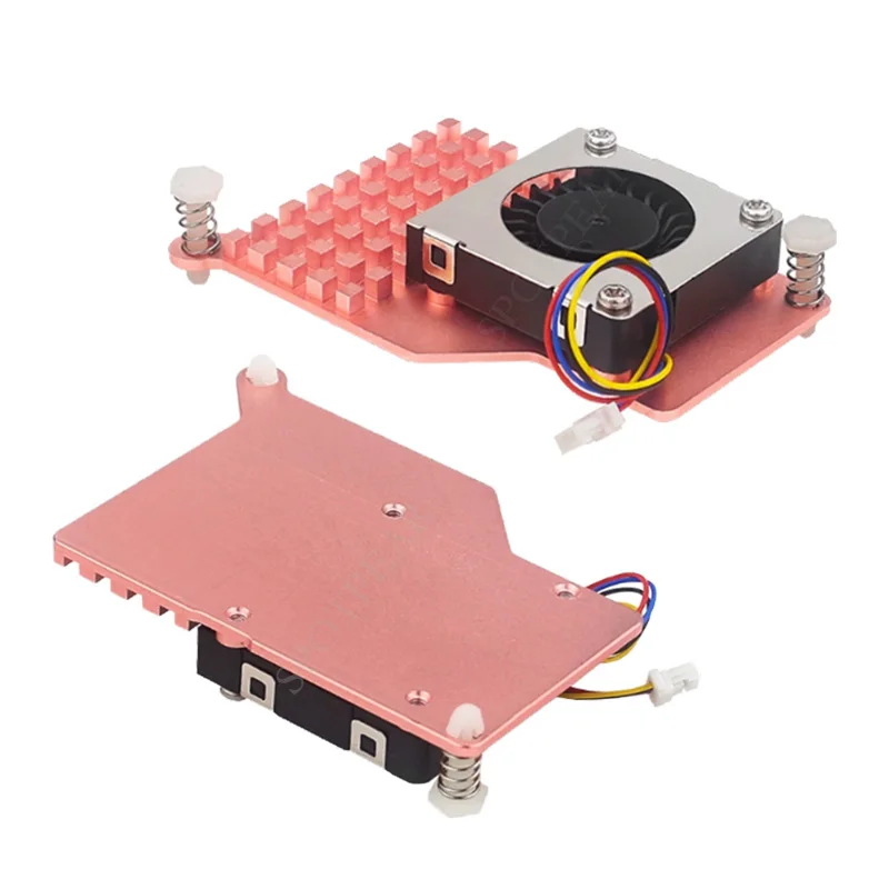 Pi5 Ventilador enfriador activo Radiador de metal Raspberry Pi 5 Opción de disipador de calor Cobre puro/Aluminio-Plata/Aluminio-Negro