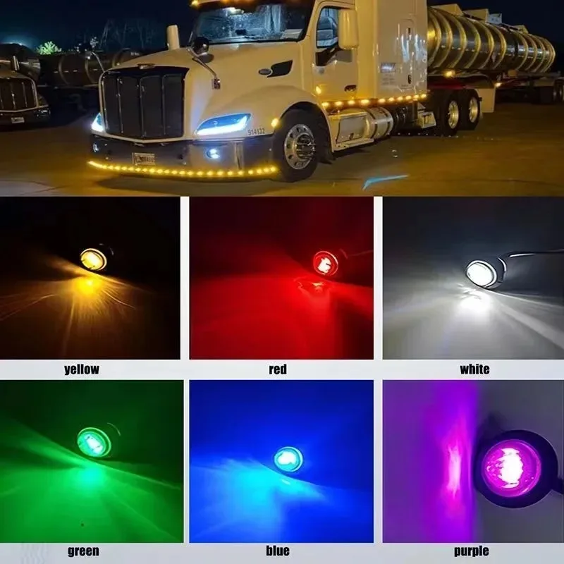 

Zza For Side Marker Light DRL 12V 24V LED Camion Auto Trucks Lorry Trailer Bus Tail Brake Lamp Truck Accesorios Luces Traseras