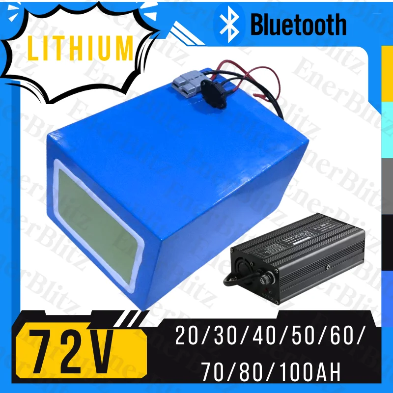 

EB-Batterie Lithium-ion avec Bluetooth BMS, 72V, 40Ah, 50Ah, 60Ah, 70Ah, 80Ah, 100Ah, 40A, 50A, 60A, 70A, 80A, 100A, 3000W, 5000