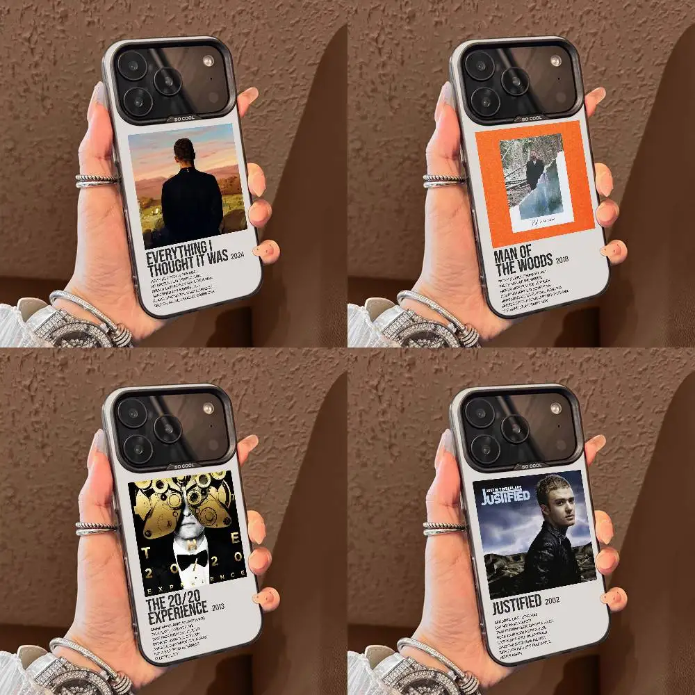 حافظة هاتف J-Justin Timberlake Justified لهاتف iPhone 15,16,12,14,13,17,11,E,Max,Plus,Air,Pro,Mini Black Tpu