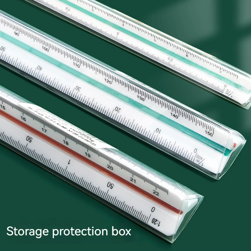 1/2pcs 30cm Triangular Scale Ruler Set 1:20-1:500 Plastic Ruler Drawing Tool Desk Accessories Student Stationery Office Supplies