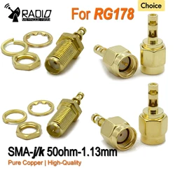 2/10pcs SMA Male Plug SMA Female RP SMA Male female Connector Welded for RG178 Wire Terminal Straight Coaxial Cable High-quality