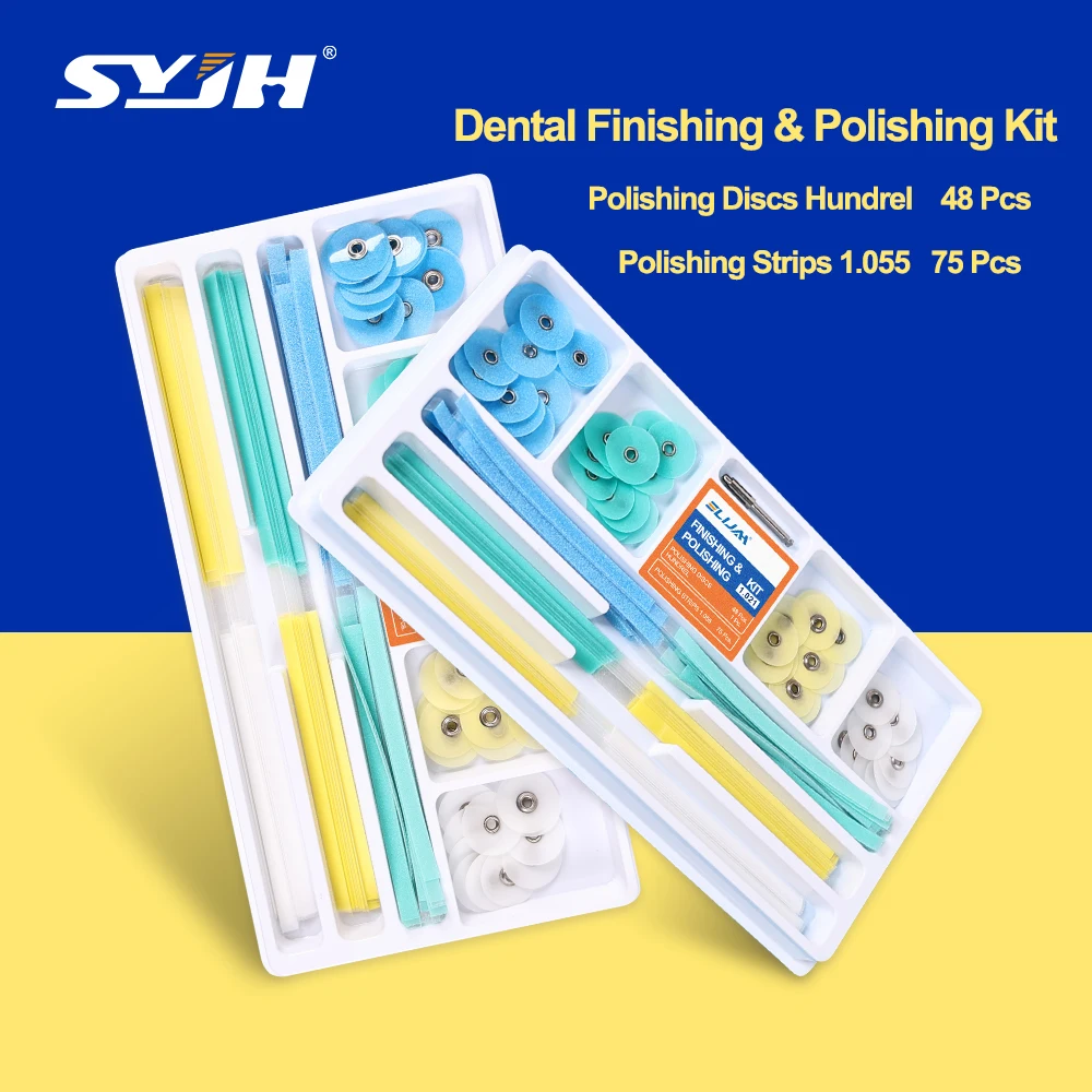 

SYJH Dental (48+75)Pcs Polishing Disc/Strip Composite Gross Reduction Contouring Mandrel for Ceramics Glass Restorations