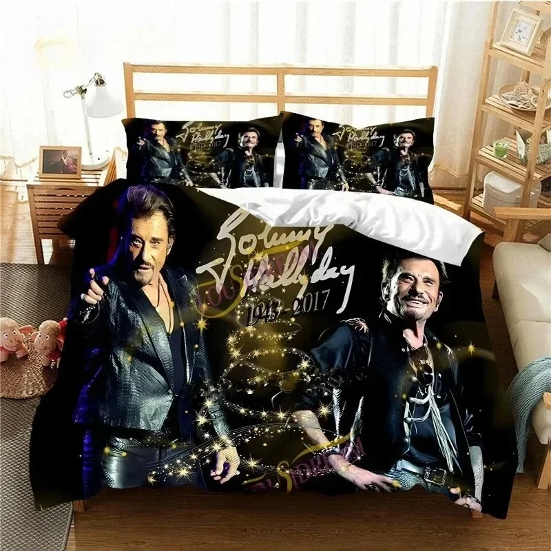France Rock Singer J-Johnny H-Hallyday Bedding Set Bedroom Soft Modern Bedspreads Comefortable Duvet Cover Quilt Pillowcase