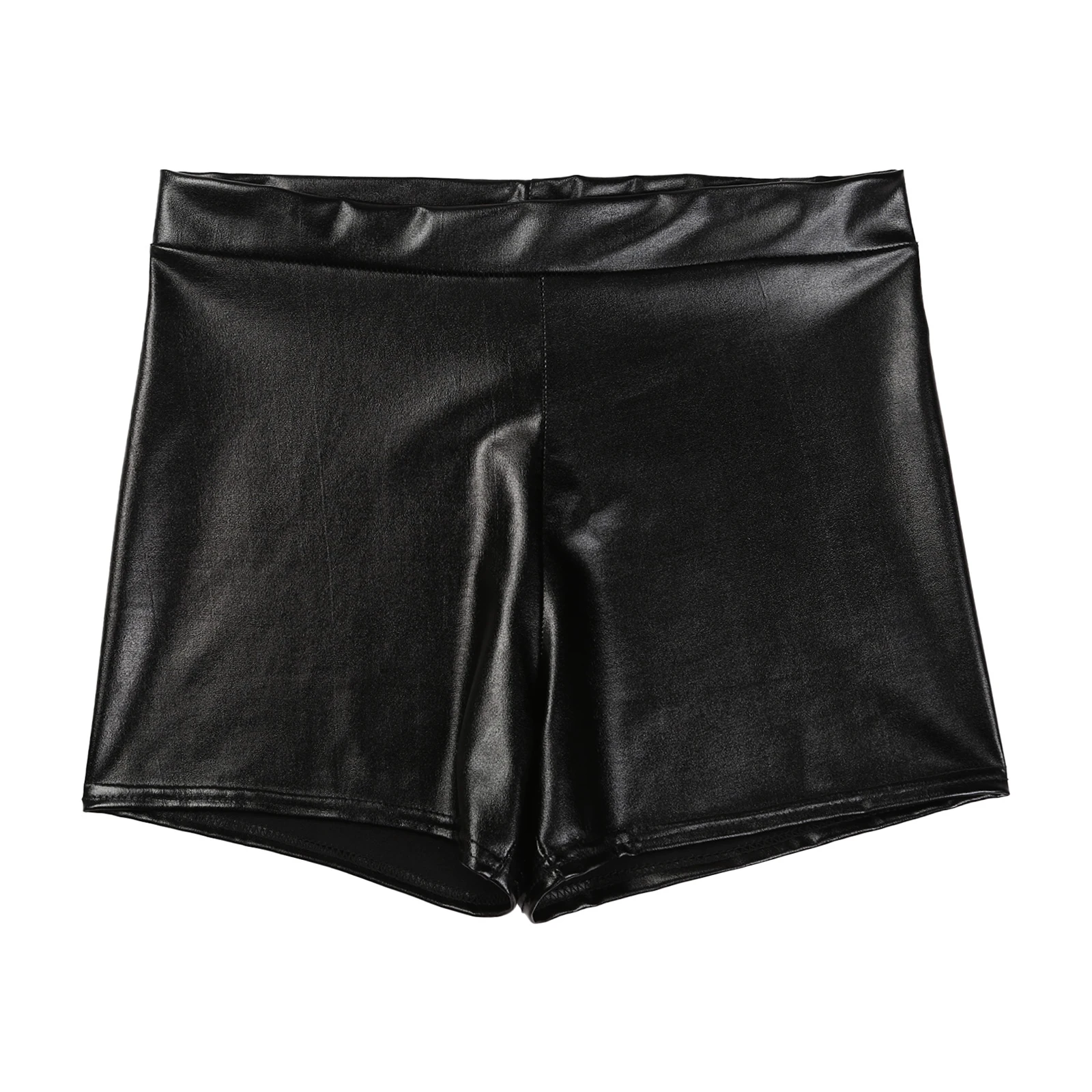 Short Sexy en cuir verni brillant pour femme, couleur unie, taille haute, vêtement de fête, élégant, pour danser, pour club, Pub, Festival de musique