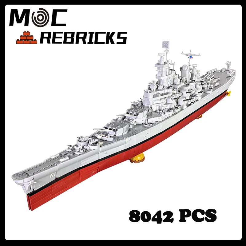 

MOC Military Series Aiwa Class USS Lowa BB-61 Battleships DIY Assembling Bricks Building Blocks Puzzle Boys Toys Kids Xmas Gifts