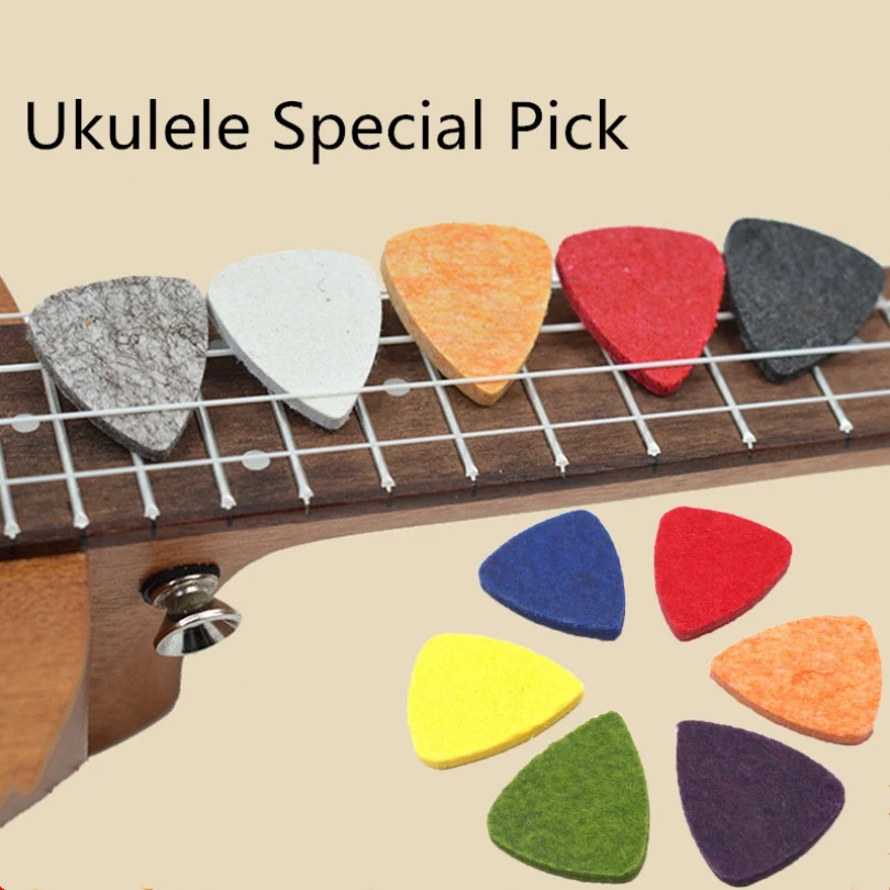 10Pcs 3mm Thickness Multiple Colors Felt Ukulele Special Pick Cute Thumb Dedicated Pick 6 Different Colors Optional