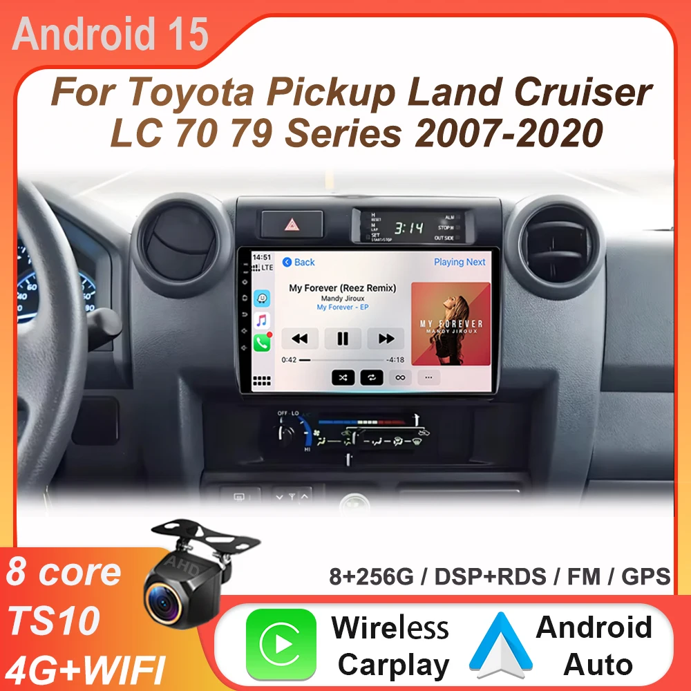 أندرويد السيارات لتويوتا بيك اب لاند كروزر LC 70 79 سلسلة 2007-2020 راديو السيارة لتحديد المواقع والملاحة فيديو مشغل وسائط متعددة 2Din DVD