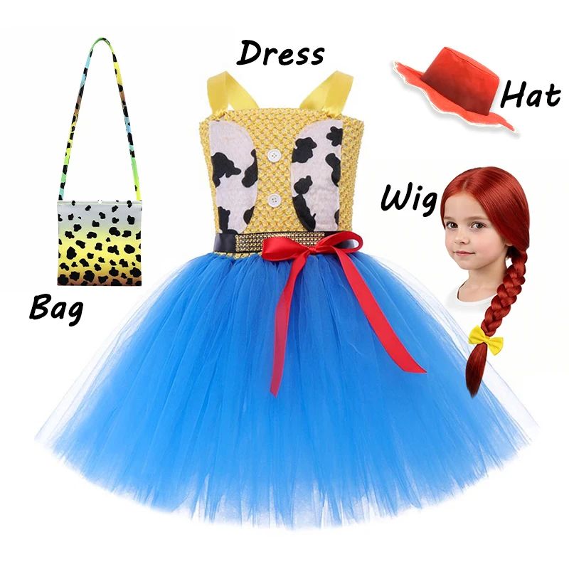 Cow Jessie Costume Kids Girls Disney Toy Story 5 Jessie Cosplay Costumes Children Bodysuit Hat Suit Halloween Party 2026 Clothes view 6