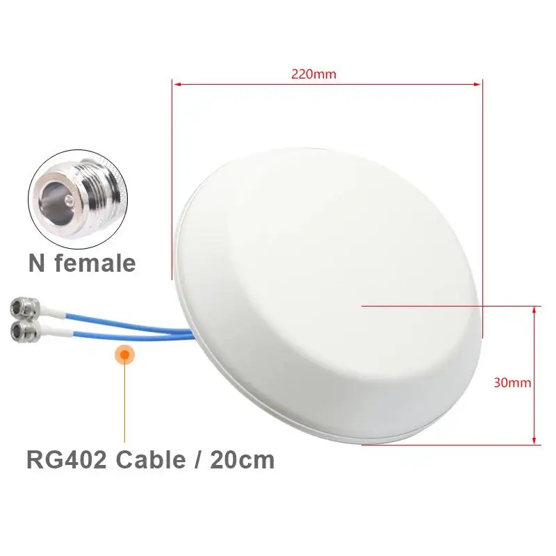 5G antenna full-frequency indoor 8dbi beautification dual-polarized omnidirectional ceiling ceiling antenna N female connector