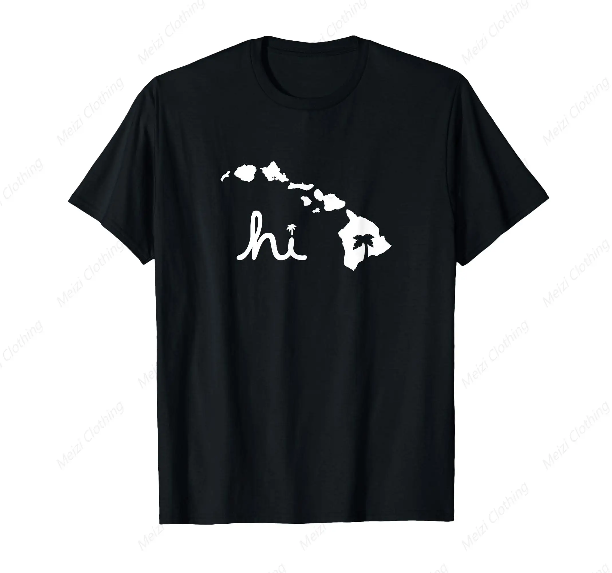 Hawaii Island Fun Simple Men's and Women's T-shirts Fashion Cotton Men's Clothes Gift Men's Shirts