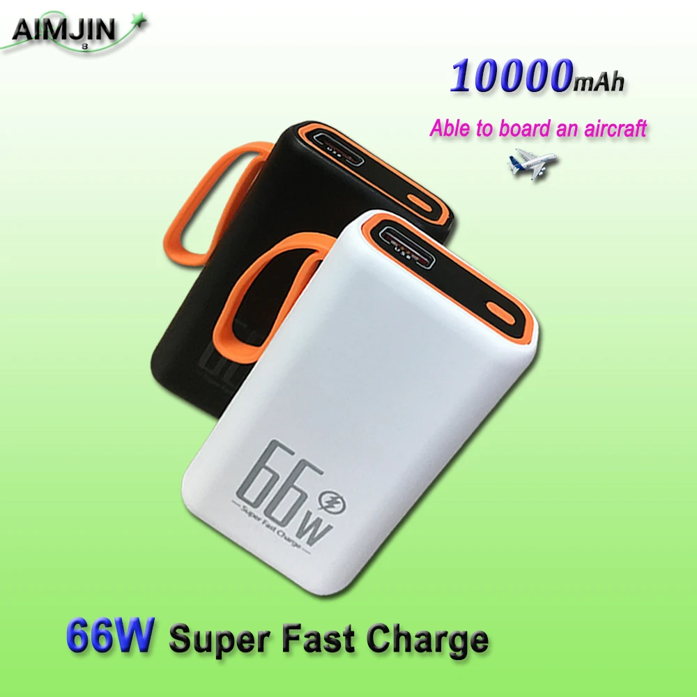

66W Super Fast Charging 10000mAh Pocket Power Bank Portable Mobile Power Supply Suitable for Apple Xiaomi PD