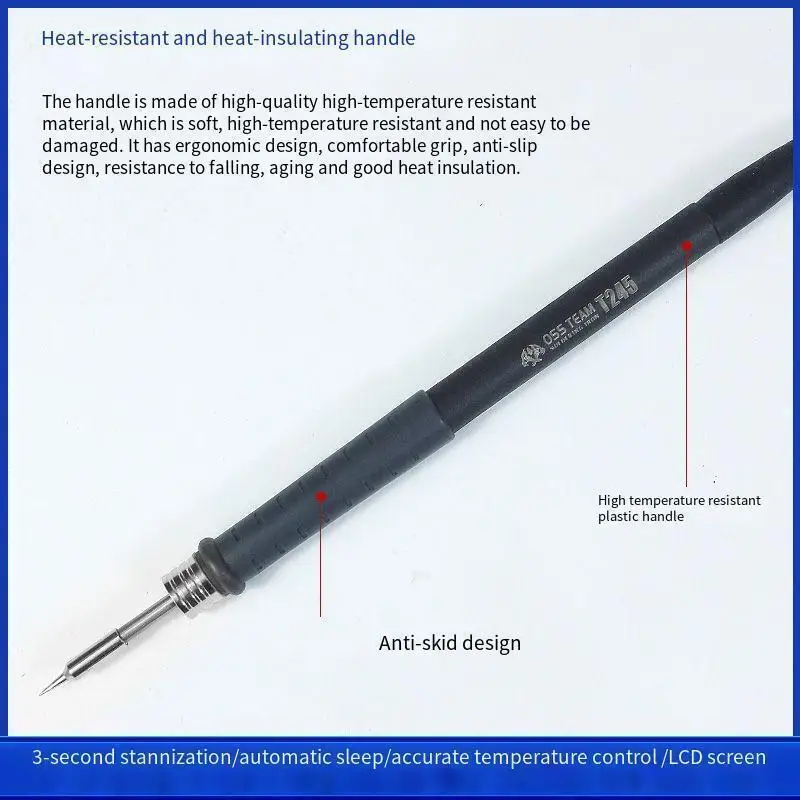 Soldador eléctrico OSS T245 Plus con temperatura ajustable para mantenimiento de teléfonos móviles, estación de soldadura de alambre volador