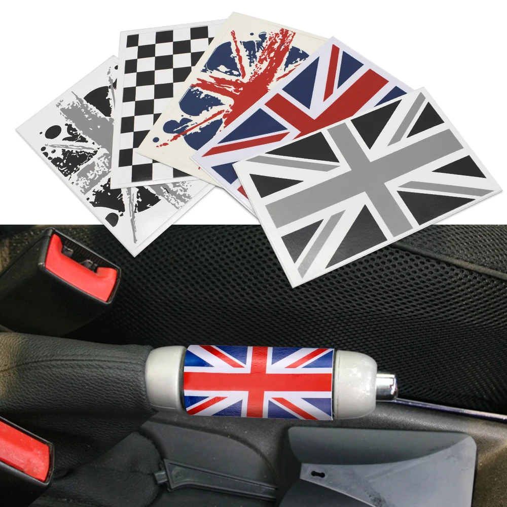 Adesivo de freio de mão de carro para mini cooper one jcw s clubman countryman union jack decalque estilo de carro acessórios de guarnição interior