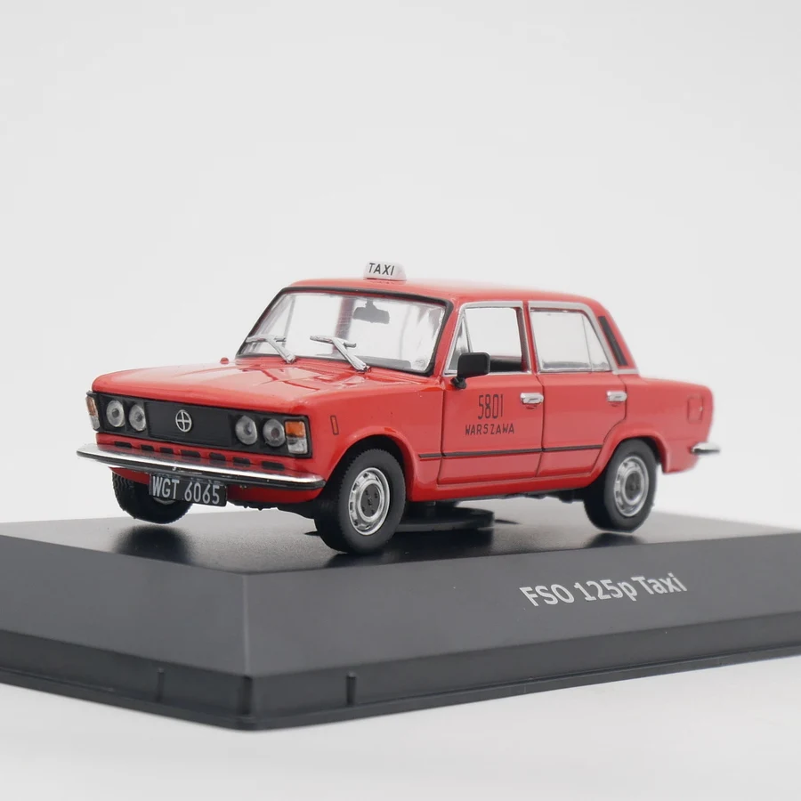 

Diecast IXO 1:43 Scale FSO Fiat 125P Taxi Alloy Car Model Collectible Toy Gift Souvenir Display Ornament