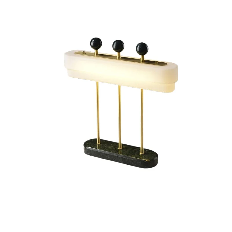 

Postmodern light luxury creative simple marble table lamp, Nordic living room dining room bedroom bedside all copper glass lamp