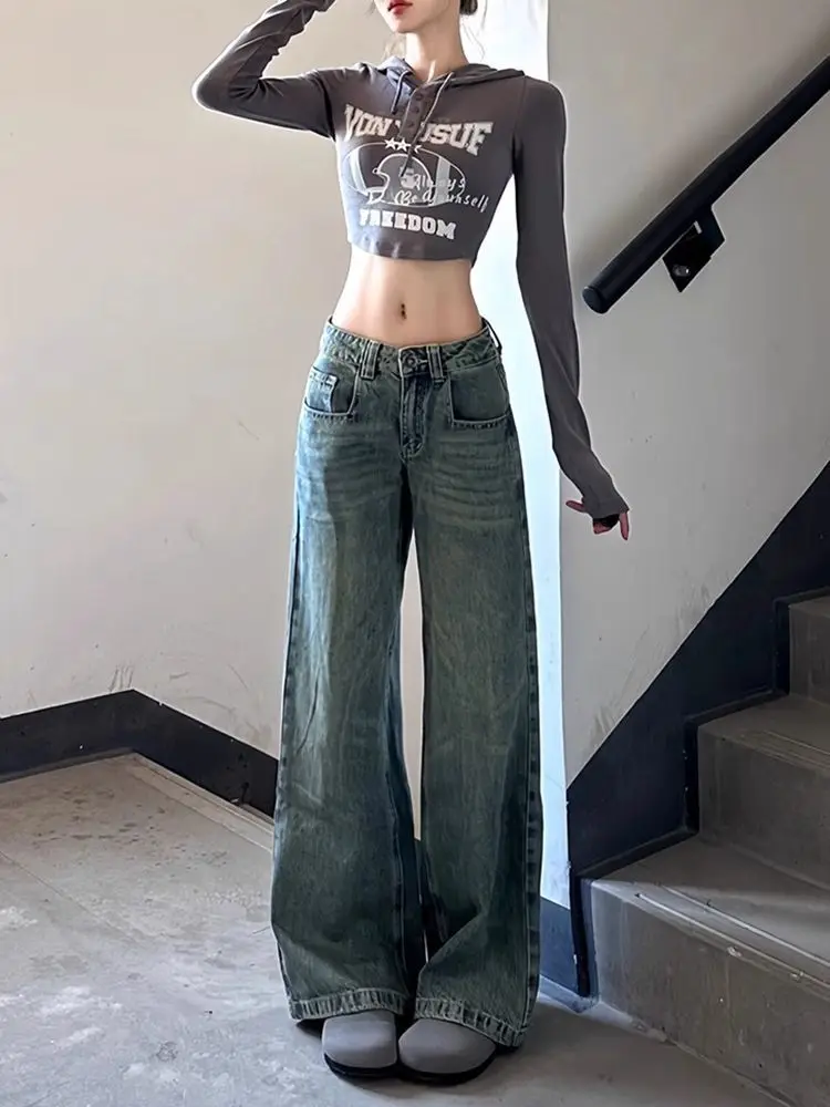 Women'S Low Rise Jeans Downtown Style Straight Leg Regular Fit Standard Cut Female Trousers Denim Ladies Fashion Comfortable