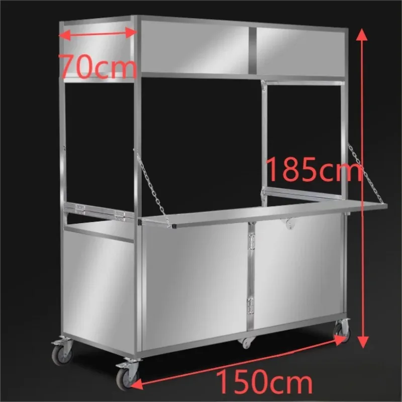 

Stall trolley foldable mobile snack cart