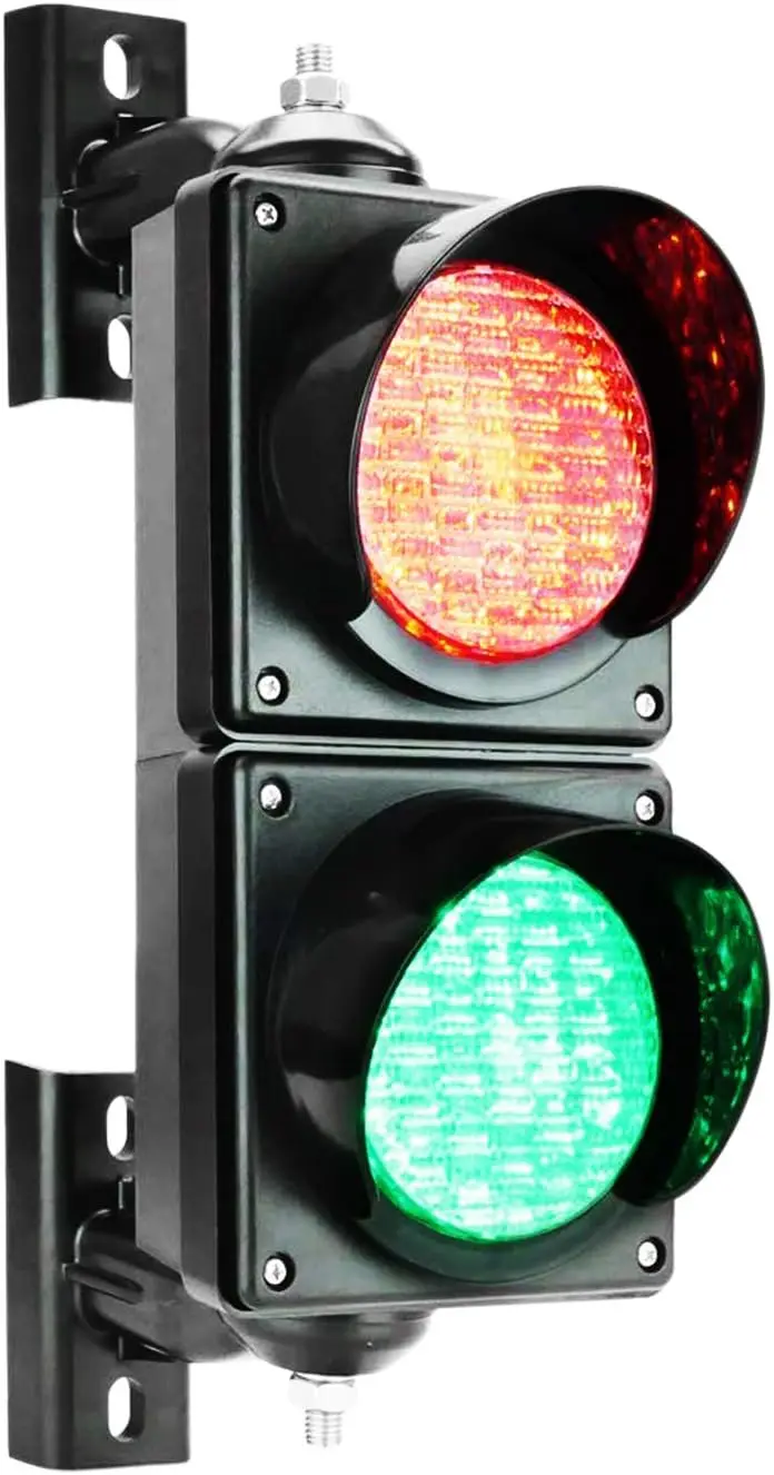 

DC9-36V 4inch Traffic Light, Red/Green Stop and Go Signal, IP65 Waterproof, Industrial Warning Light