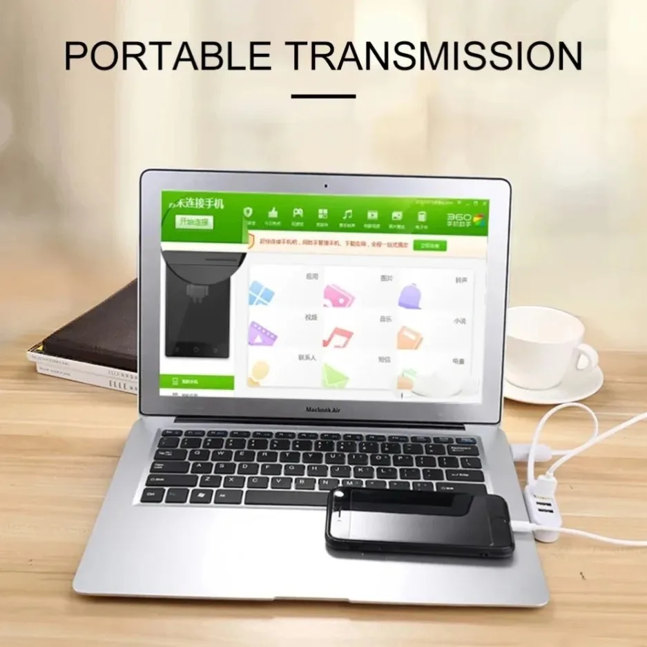 3 In 1 Multi-function USB Splitter Socket 3A Charger Converter USB Port Hub Digital Data Cables Accessories Extension Cable Line