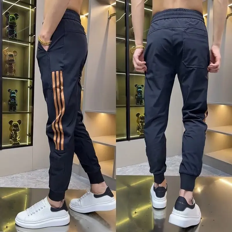 Summer New Casual Men\'s Thin And Versatile Slim Fit Sports Pants Trendy Flow Dry Pants Leg Binding Mens Clothing Men Trousers